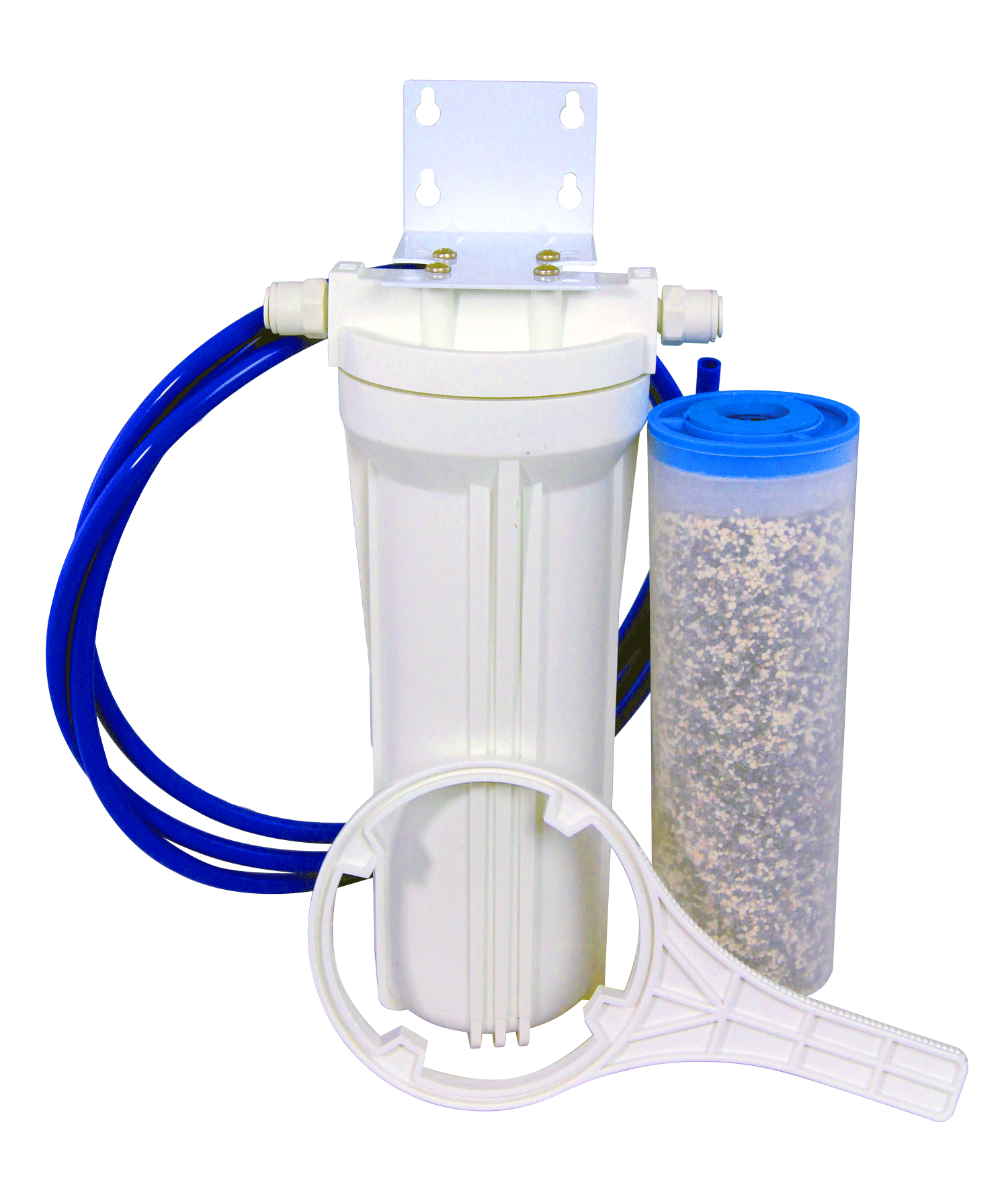 Single 2.5 x 10 Remineralization Filter Kit with Mounting Bracket - 1/4" - US Water Systems