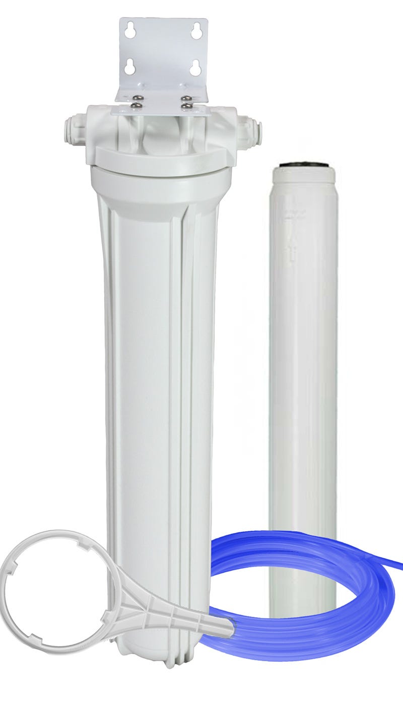 US Water Single 2.5 x 20 Inch Remineralization Filter Kit with Mounting Bracket - 1/4" - US Water Systems