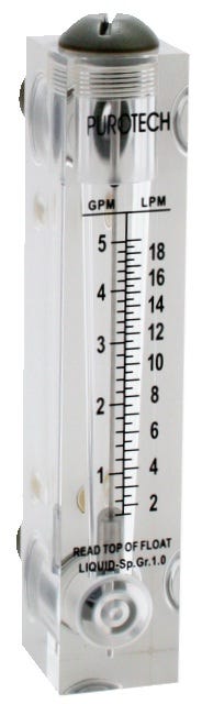 AXEON Panel Mount Flow Meters 1 - 5GPM 1/2" MNPT x 1/2" MNPT | 205104 - US Water Systems