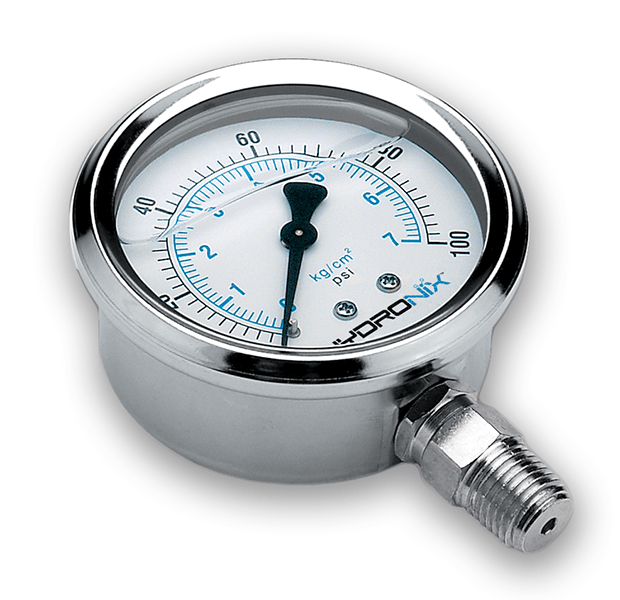 Hydronix 100 PSI Bottom Mount Liquid Filled Pressure Gauge | PG25100L - US Water Systems