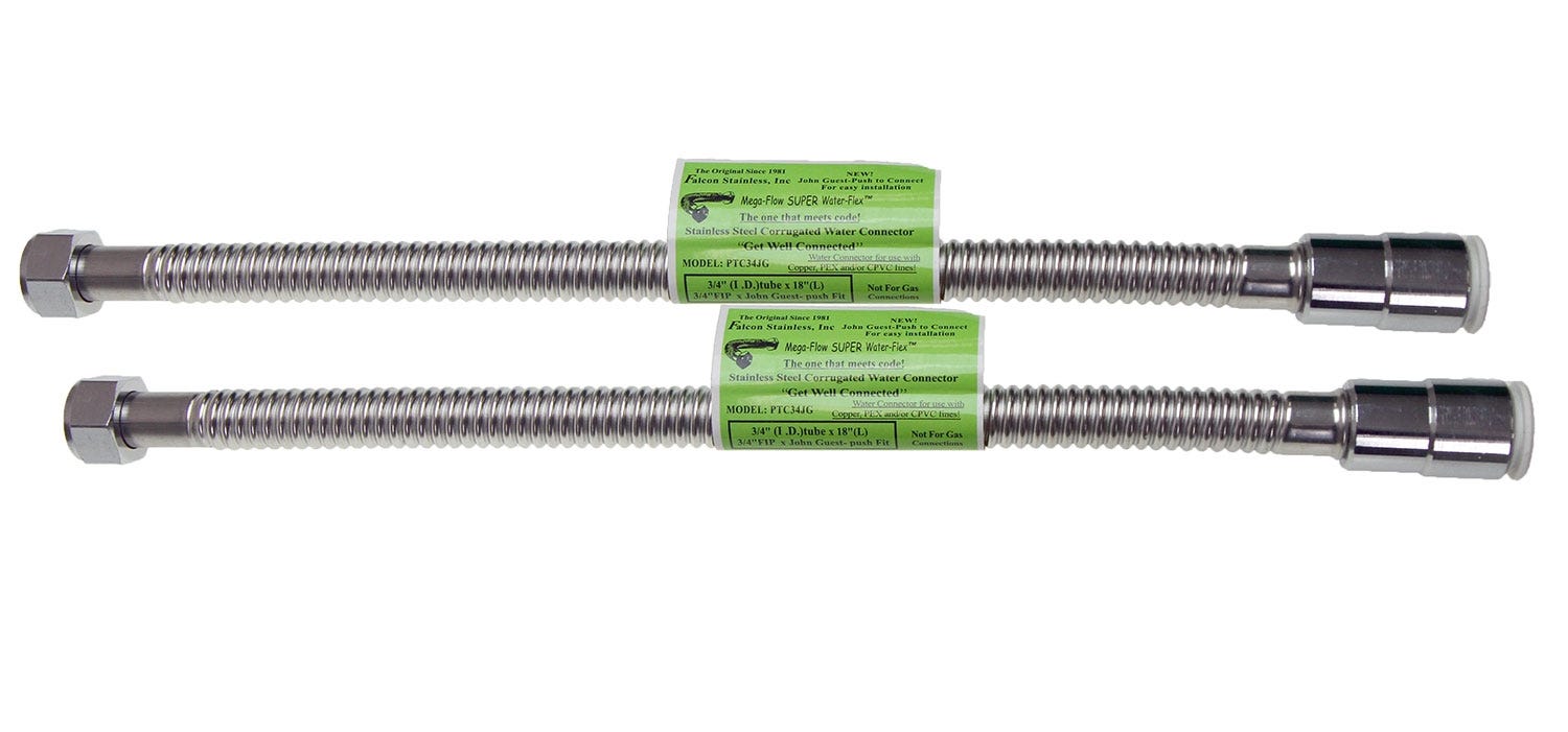3/4 Inch FIP X 3/4 Inch Quick Connect Flex Connector Set Of 2 - 18 Inches - US Water Systems