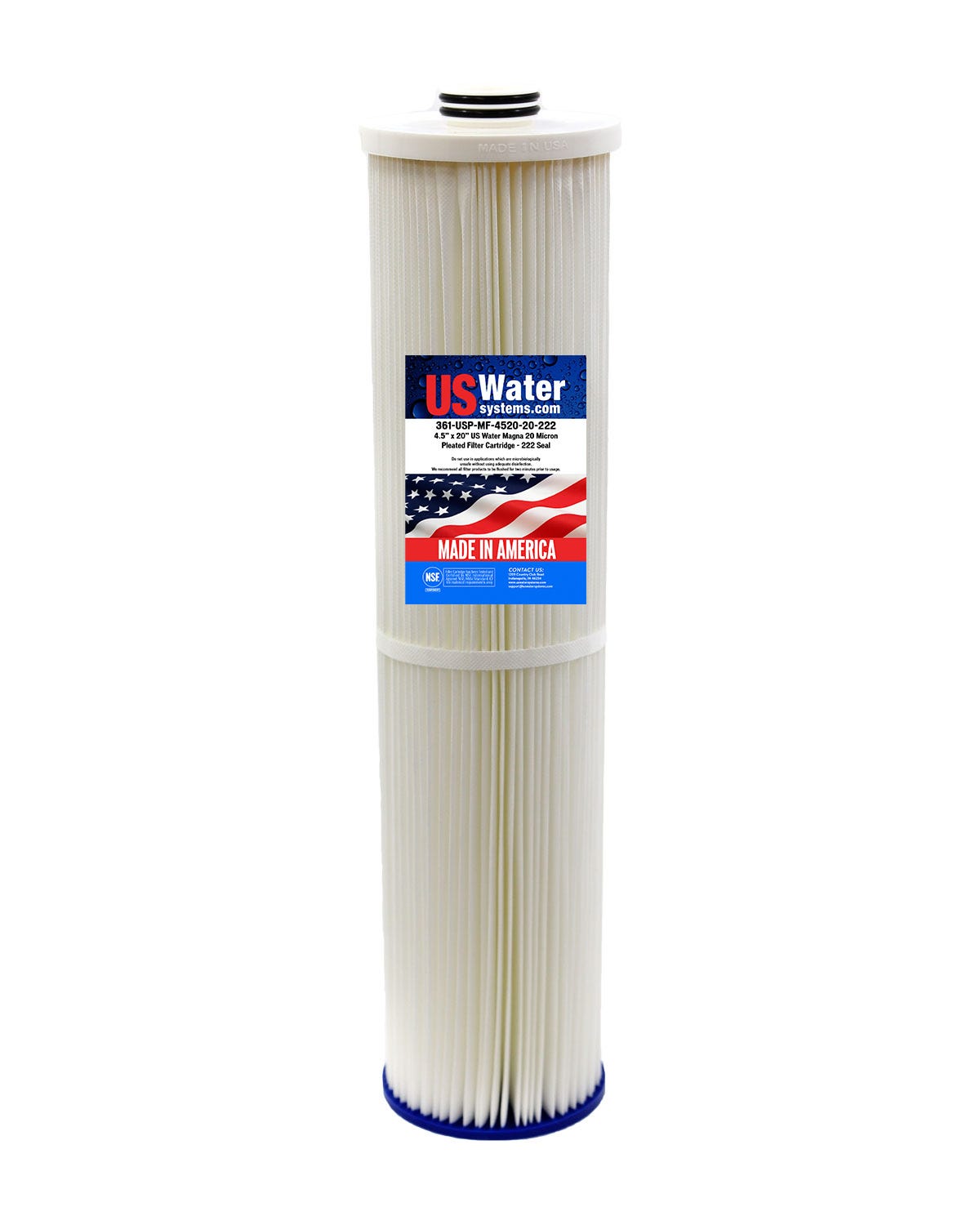 US Water Magna 4.5" x 20" 20 Micron Replacement Cartridge | 222 Seal - US Water Systems