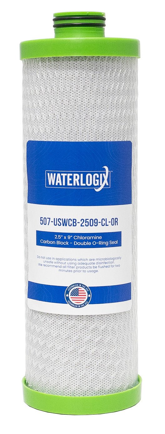 US Water Systems Chloramine Carbon Block Filter 2.5 x 9 Double O-Ring Seal - US Water Systems