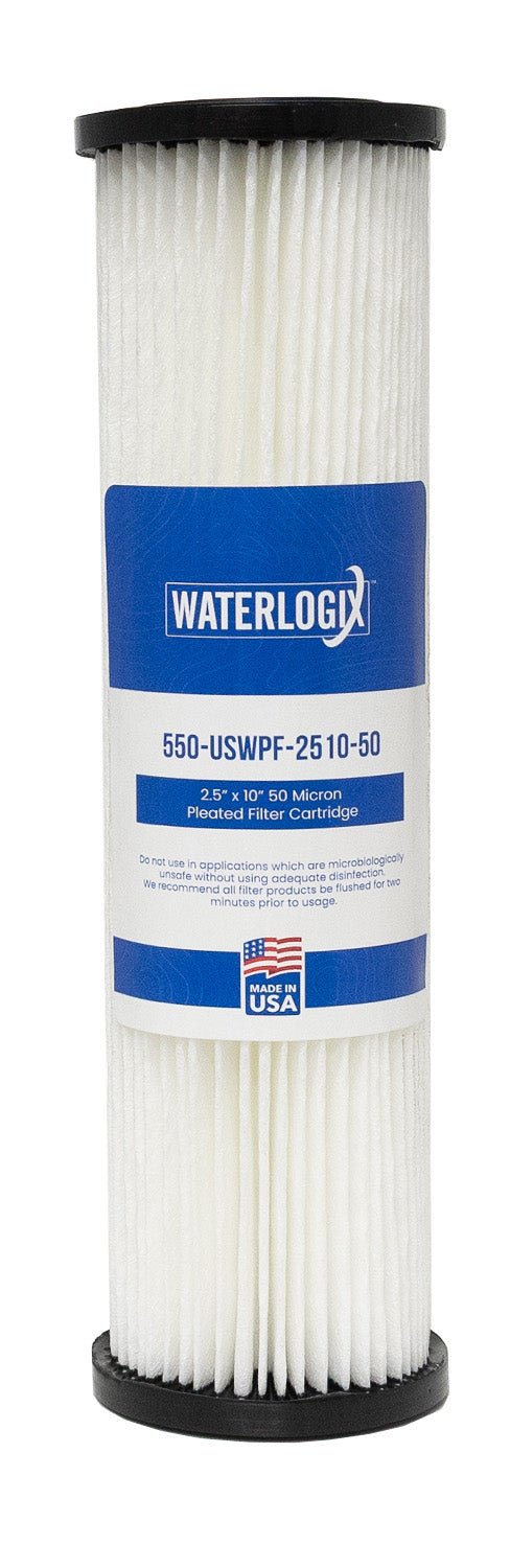 US Water 2.5" x 9.75" Pleated Filter Cartridge 50 Micron - US Water Systems