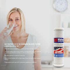 10" Carbon Block Filter Cartridge - Made in USA - Universal Fit - US Water Systems
