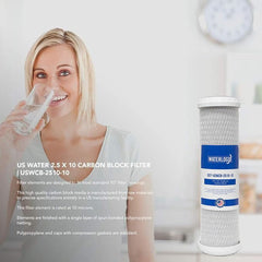 10" Carbon Block Filter Cartridge - Made in USA - Universal Fit - US Water Systems