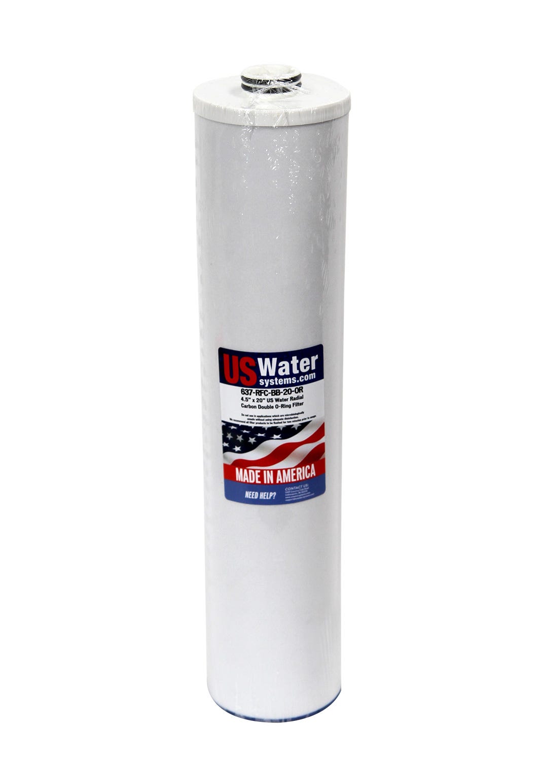 US Water Systems Radial Flow Carbon Filter 4.5" x 20" | Double O-Ring Seal