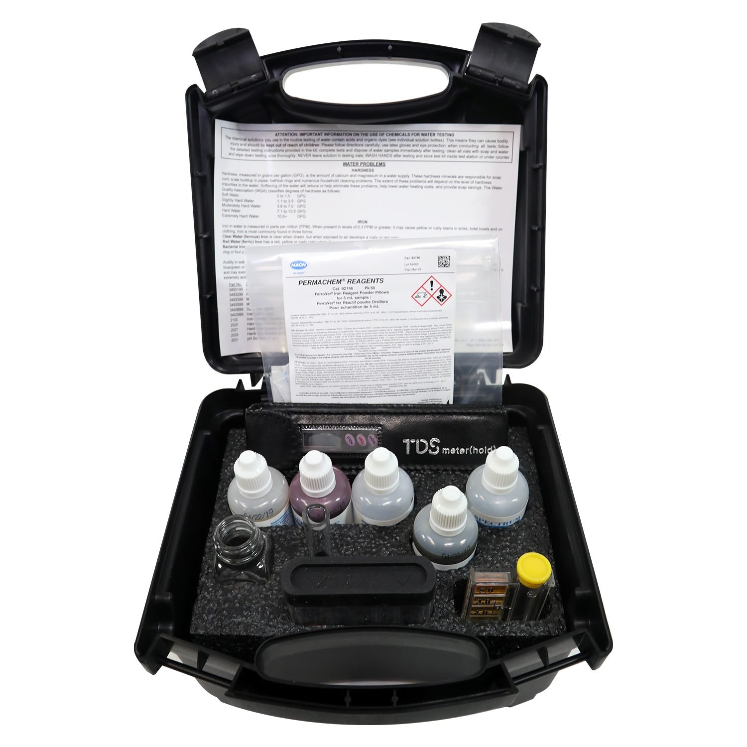 Hardness, Iron, pH, Chlorine, & TDS Field Analysis Water Test Kit - US Water Systems