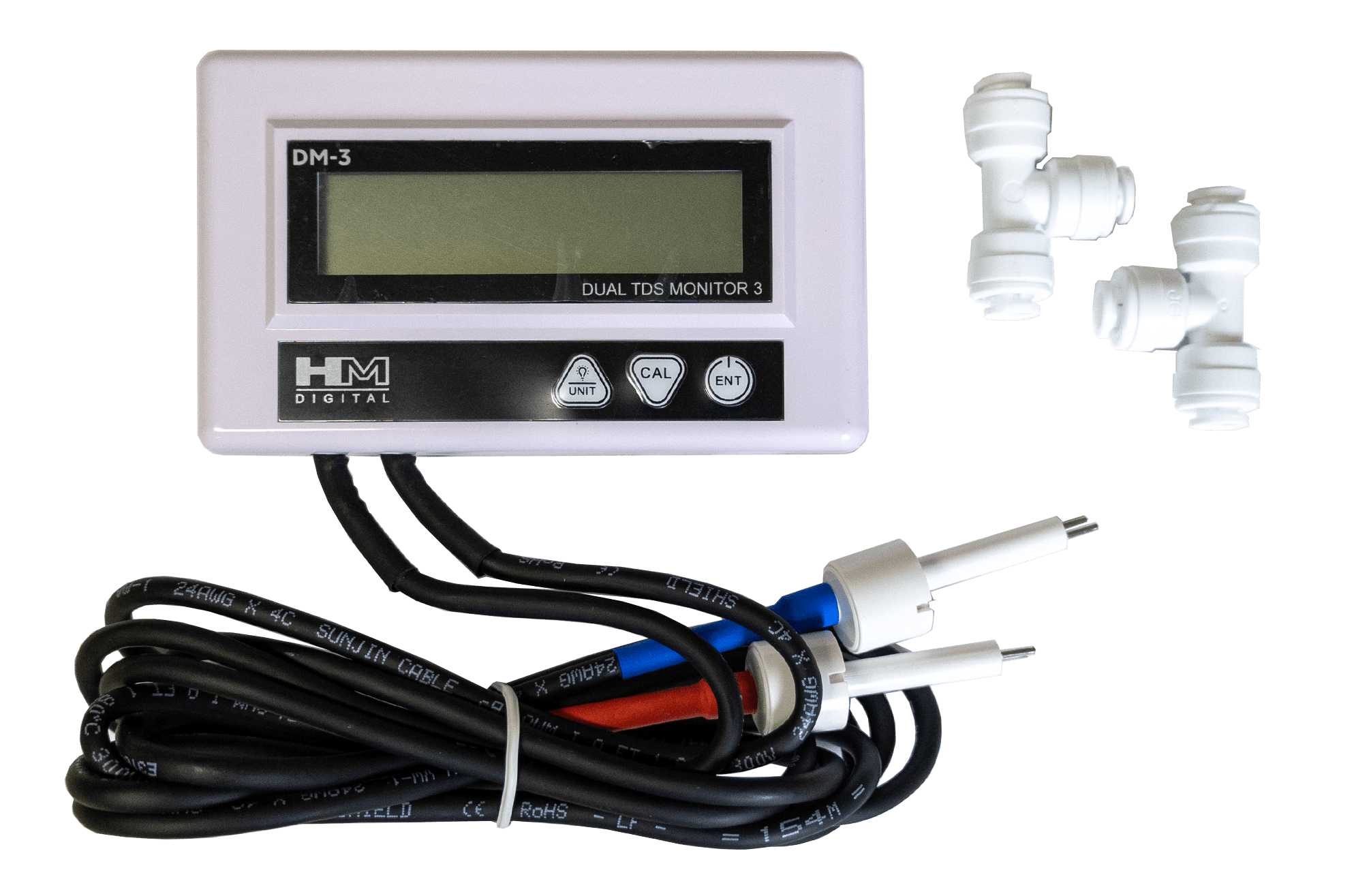 DM - 3 HM Digital Commercial In - Line Dual EC/TDS Monitor - 1/4" Tee Fittings - US Water Systems