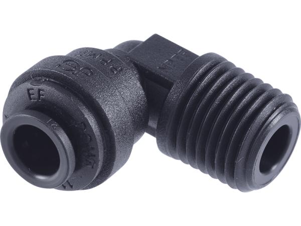 1/4" x 1/4" MPT John Guest Quick Connect Ell - Black - US Water Systems