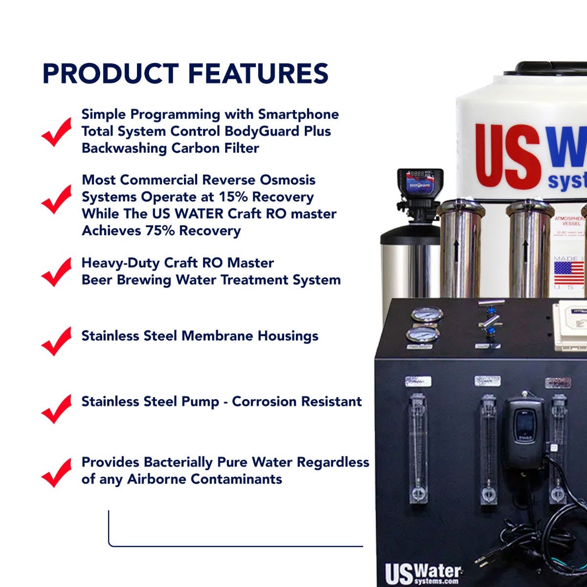 Craft RO Master Reverse Osmosis System - 5 to 120 Barrels Per Day - US Water Systems