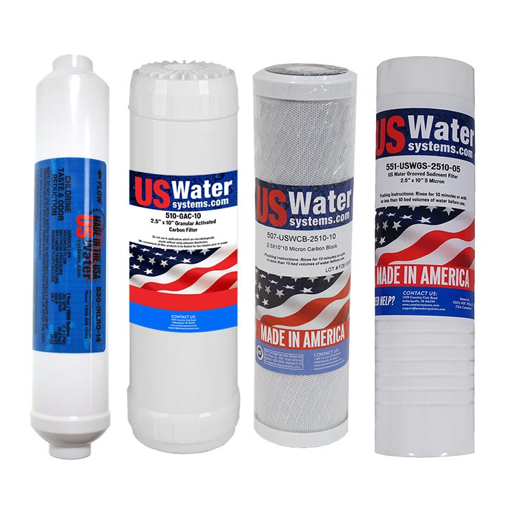 US Water Systems 350 GPD Wall Mount RO System Replacement Filter Pack - US Water Systems