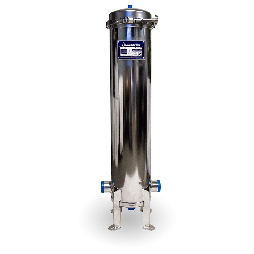 HydroScientific Jumbo 170 Single Cartridge Band Clamp Stainless Steel Housing - US Water Systems