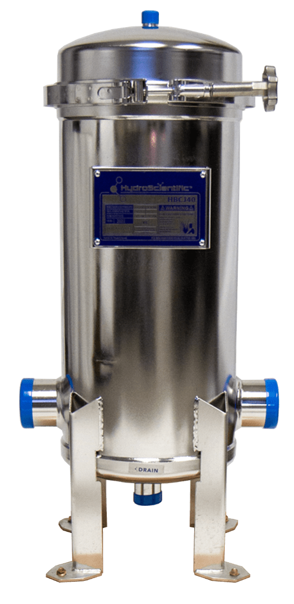 HydroScientific Jumbo 40 Single Cartridge Band Clamp Stainless Steel Housing - US Water Systems