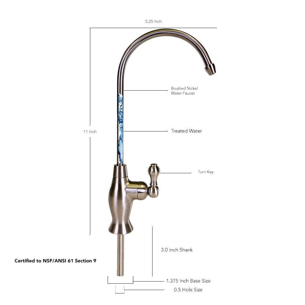 US Water Vase - Style Reverse Osmosis Faucet - Brushed Nickel - US Water Systems