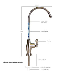 US Water Vase - Style Reverse Osmosis Faucet - Brushed Nickel - US Water Systems