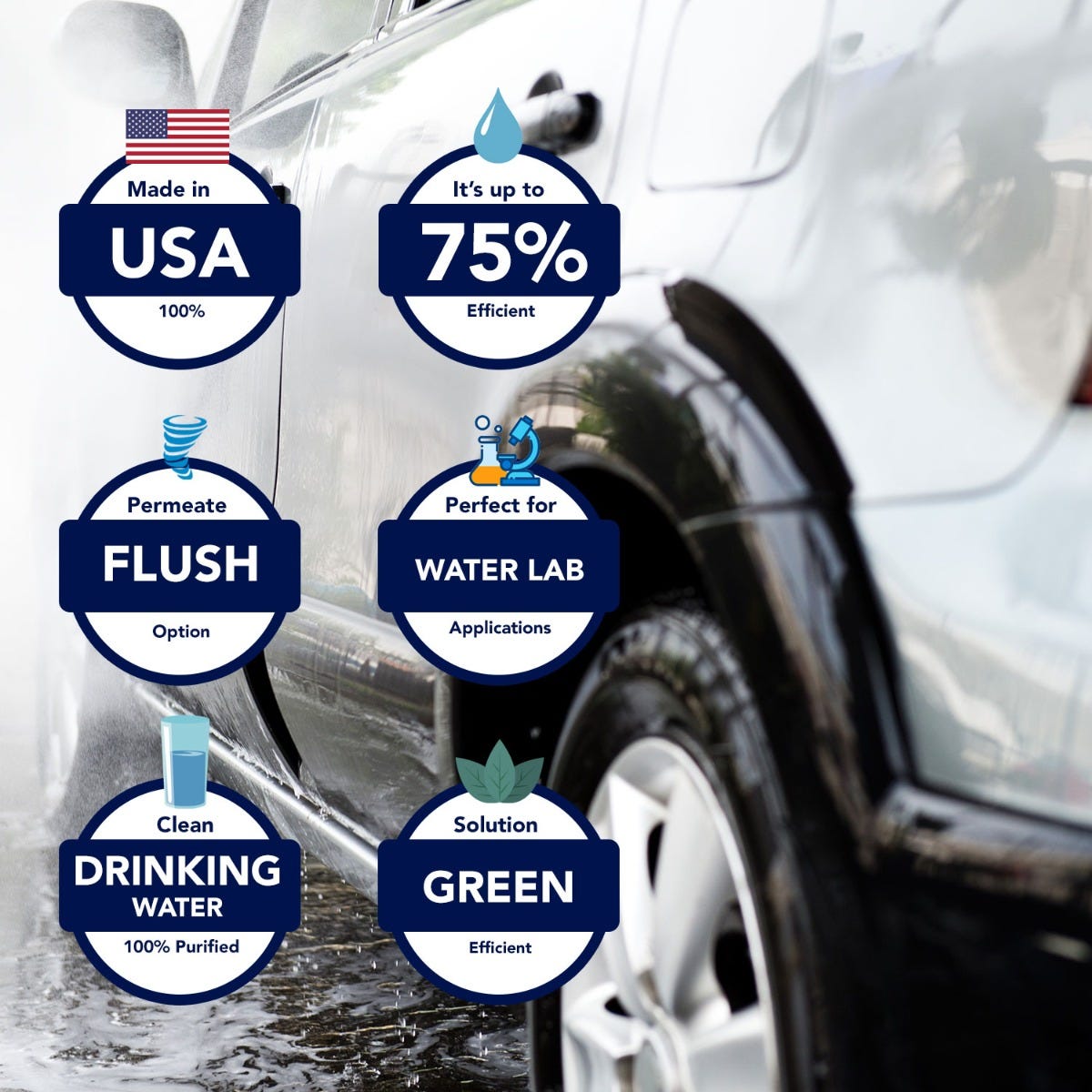 Experience the precision of the Defender Commercial RO System by US Water Systems Inc., cleaning your car effortlessly with its 75% efficiency and permeate flush option. Made in the USA, its perfect for water labs and offers clean drinking water with a sustainable, eco-friendly solution.