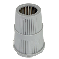 The US Water Systems Inc 1.05 Uppe Distributor Basket is a gray plastic cylindrical filter with vertical slits and a hollow center, designed for water softeners or filters and fits most models with a 1.05 O.D. distributor.