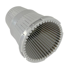 The US Water Systems Inc 1.05 Upper Distributor Basket is a cylindrical gray plastic filter with vertical slats, designed for water softeners or filters using a 1.05 O.D. distributor.