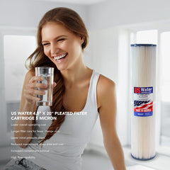 US Water 4.5" x 20" Pleated Filter Cartridge 5 Micron - US Water Systems