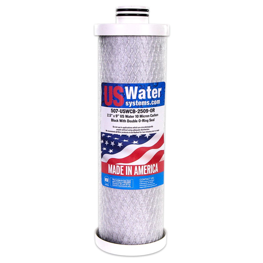 US Water Systems Carbon Block Filter 2.5 x 9 Double O - Ring Seal - US Water Systems
