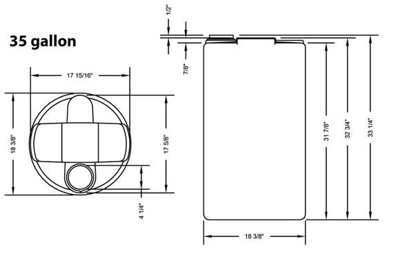 White 35 Gallon Tank - T4122 - US Water Systems