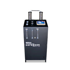 The Defender Commercial RO System by US Water Systems Inc is an upright, sustainable black water treatment system equipped with gauges, offering efficient performance and prioritizing environmental responsibility for 2000 - 16000 GPD.