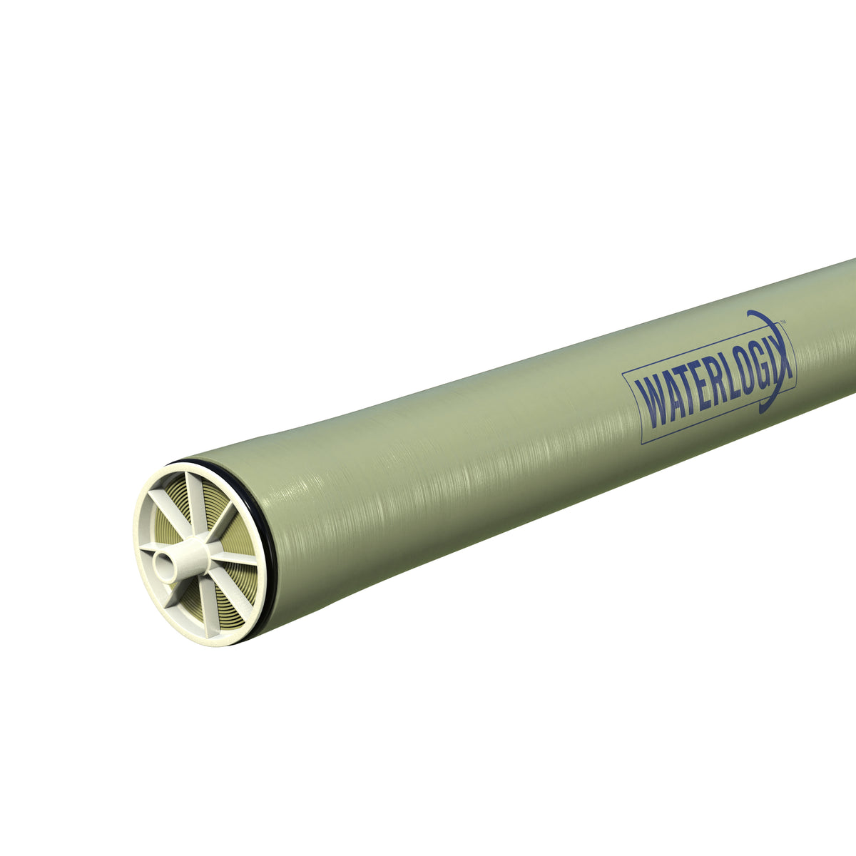 The US Water Systems Waterlogix WX-4040 is a cylindrical reverse osmosis membrane filter with an open end, designed for optimal filtration at extra-low operating pressure, capable of filtering up to 2,400 GPD.