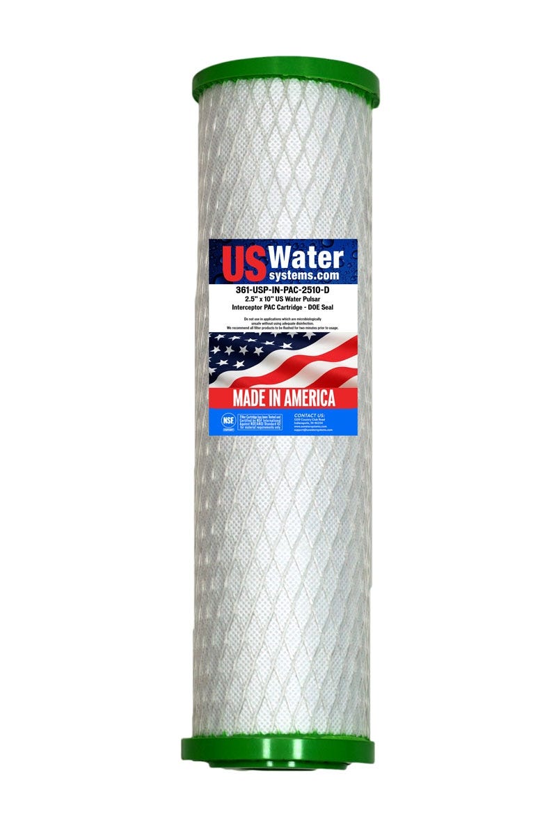 US Water Interceptor PAC 2.5" x 10" DOE Filter Cartridge