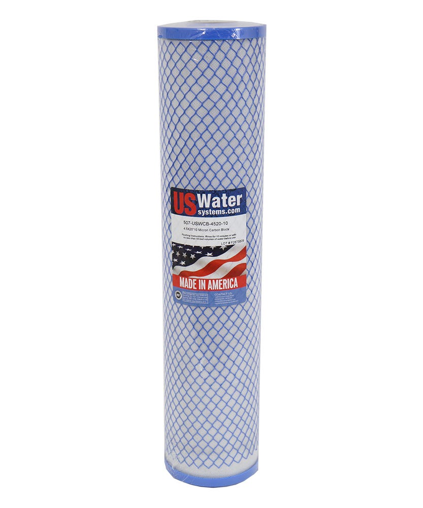 US Water 4.5 x 20 Carbon Block Filter | USWCB-4520-10