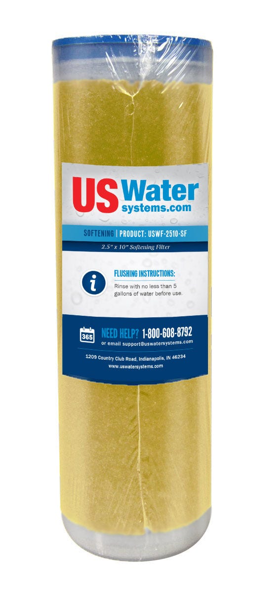 US Water Softening Resin Cartridge 2.5" x 9.75" | USWF-2510-