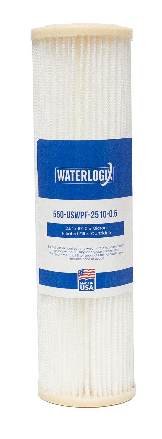 US Water 2.5" x 9.75" Pleated Filter Cartridge 0.5 Micron - US Water Systems