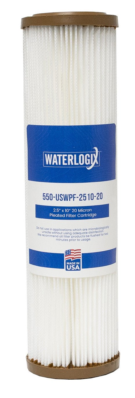 US Water 2.5" x 9.75" Pleated Filter Cartridge 20 Micron - US Water Systems