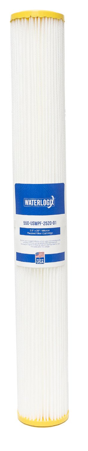 US Water 2.5" x 20" Pleated Filter Cartridge 1 Micron - US Water Systems