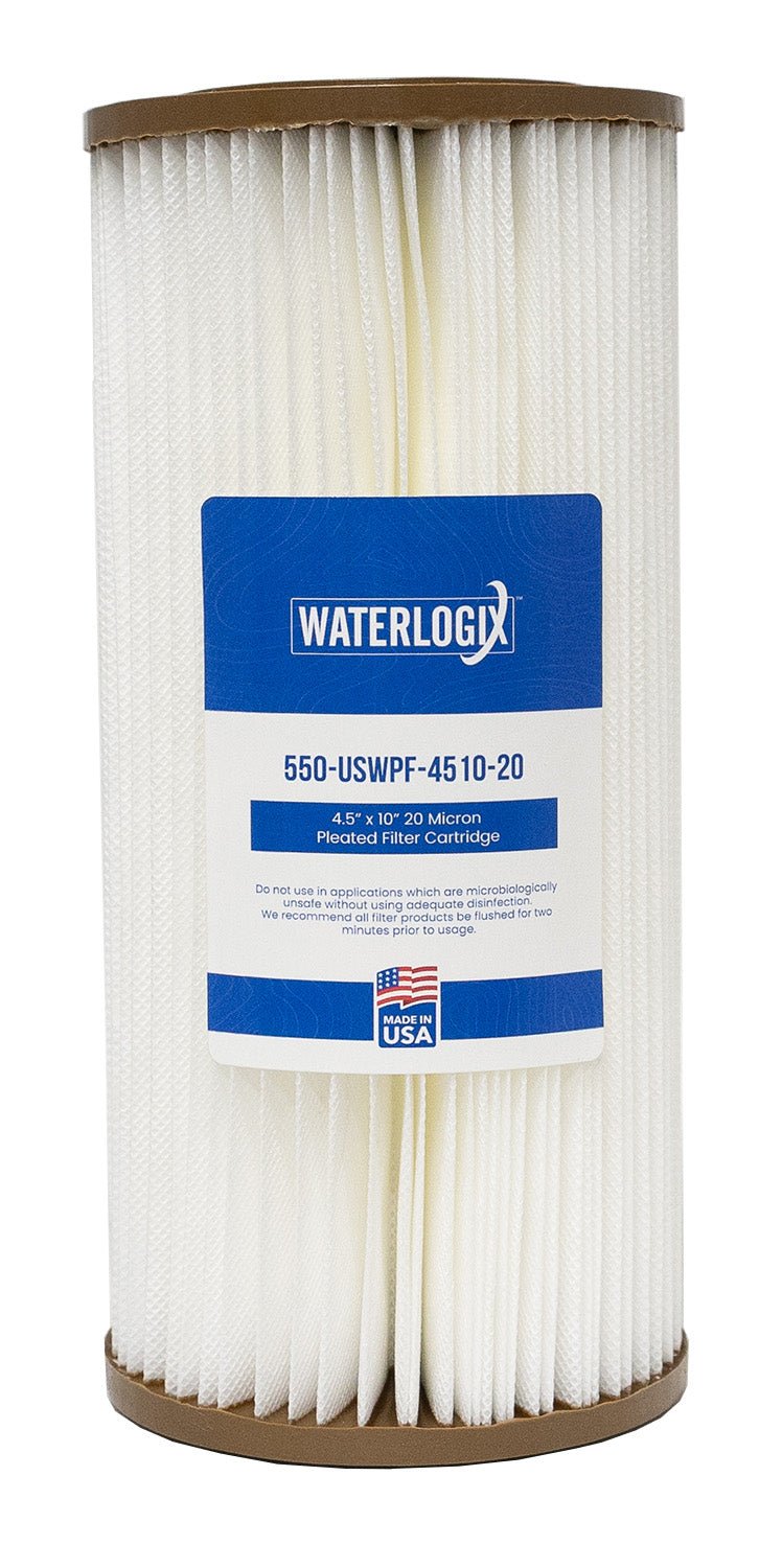 US Water 4.5" x 9.75" Pleated Filter Cartridge 20 Micron - US Water Systems