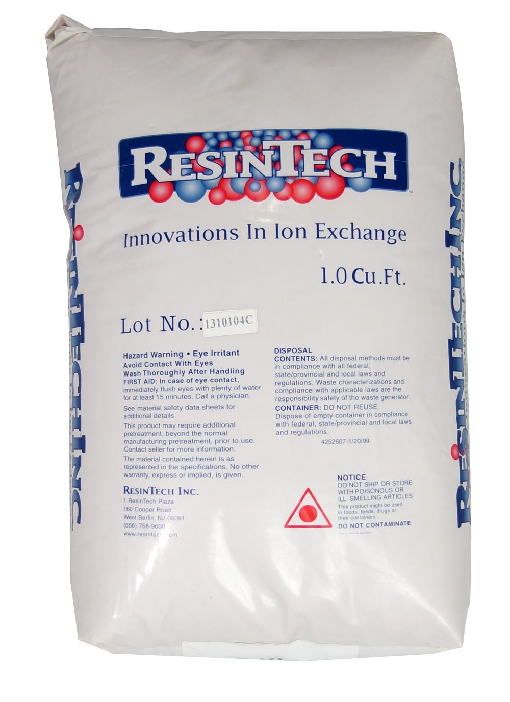 Resintech Building ResinTech MBD-10-SC Semiconductor Grade DI Resin | uswatersystems.com ...