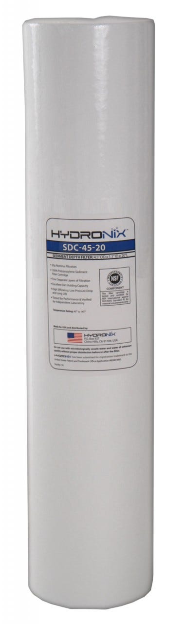 Hydronix 4.5" x 20" Sediment Graded Density Filter Cartridge | SDC-45-2001