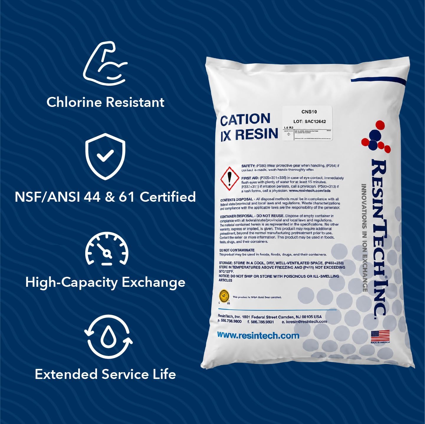 Resintech CNS10 Premium 10% Crosslinked Water Softener Resin - 1 CU/FT - US Water Systems