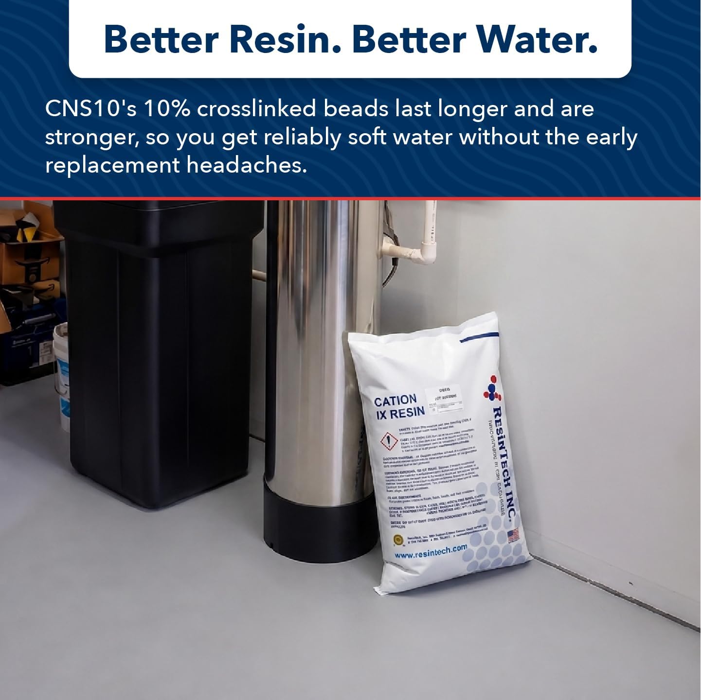 Resintech CNS10 Premium 10% Crosslinked Water Softener Resin - 1 CU/FT - US Water Systems