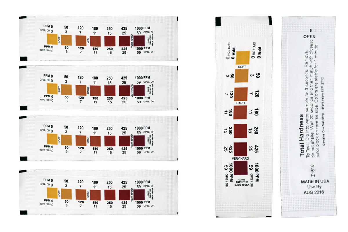 water hardness test strips grains per gallon color comparison chart