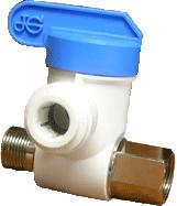 John Guest 3/8" x 3/8" x 1/4" Outlet Angle Stop Adapter Valve