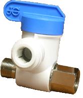 John Guest 3/8" x 3/8" x 3/8" Outlet Angle Stop Adapter Valve