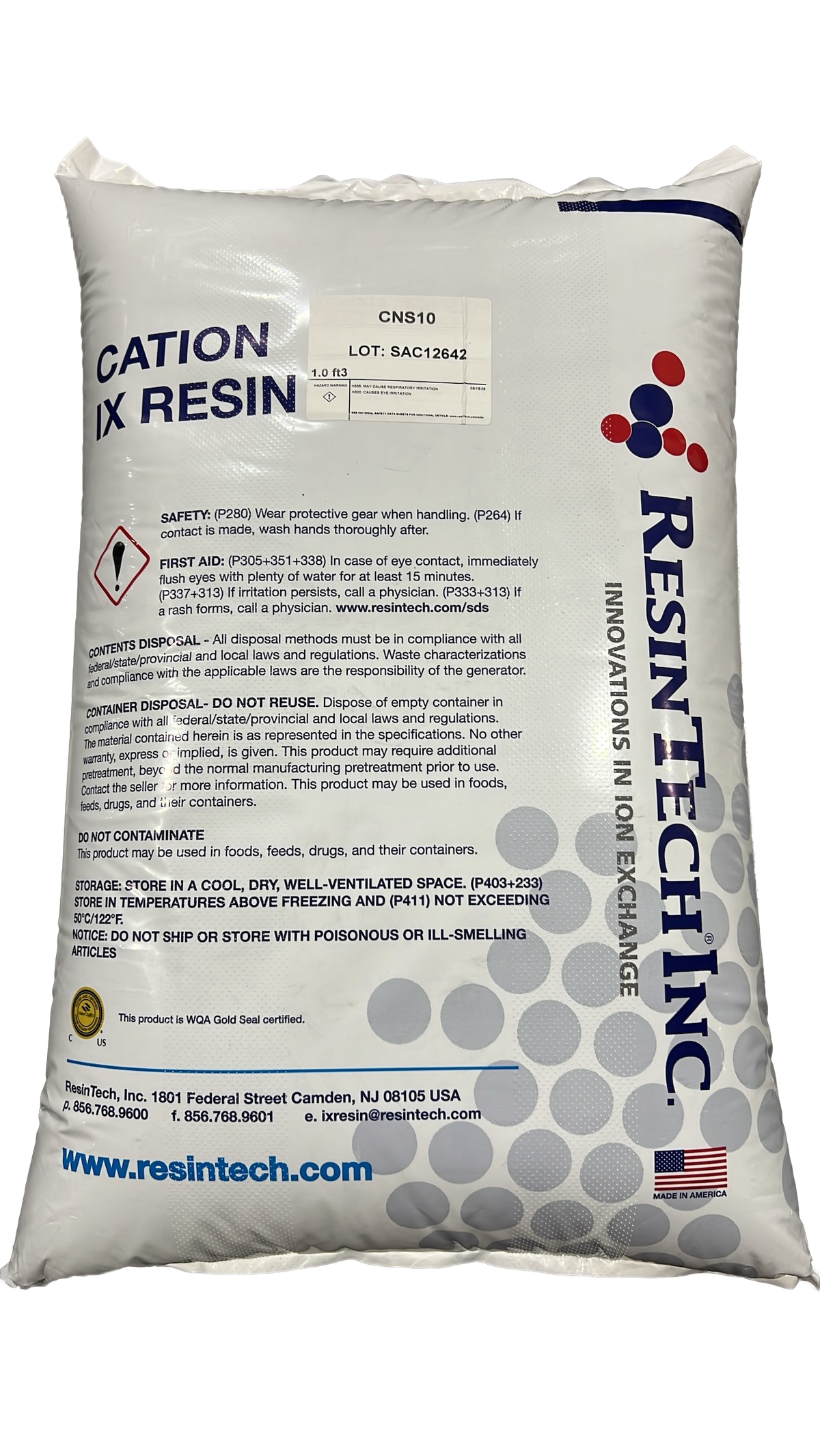 Resintech CNS10 Premium 10% Crosslinked Water Softener Resin - 1 Resintech CNS10 Premium 10% Crosslinked Water Softener Resin - 1