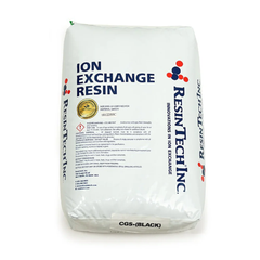 A US Water Systems Resintech CNS10 Premium 10% Crosslinked Water Softener Resin - 1 CU/FT bag has a certification seal and CGS-(BLACK) label, offering premium ion exchange performance.