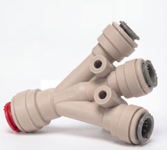 John Quest Quick Connect 1/2" Inlet x 3/8" Three Way Divider - US Water Systems