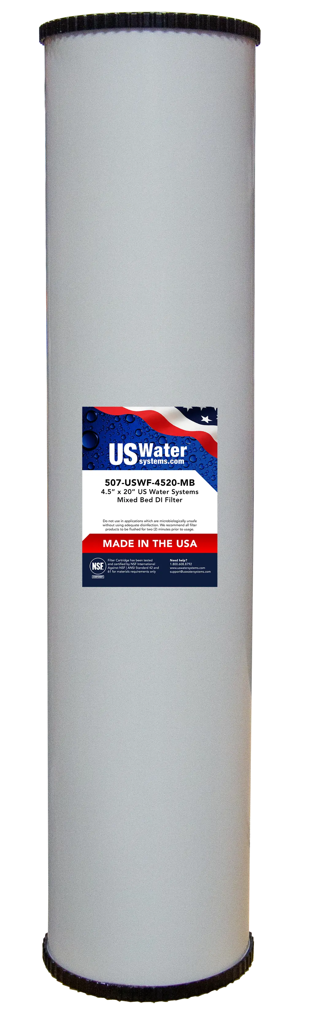 US Water DI Resin Cartridge  4.5" x 20" 1.5 GPM | USWF-4520-MB