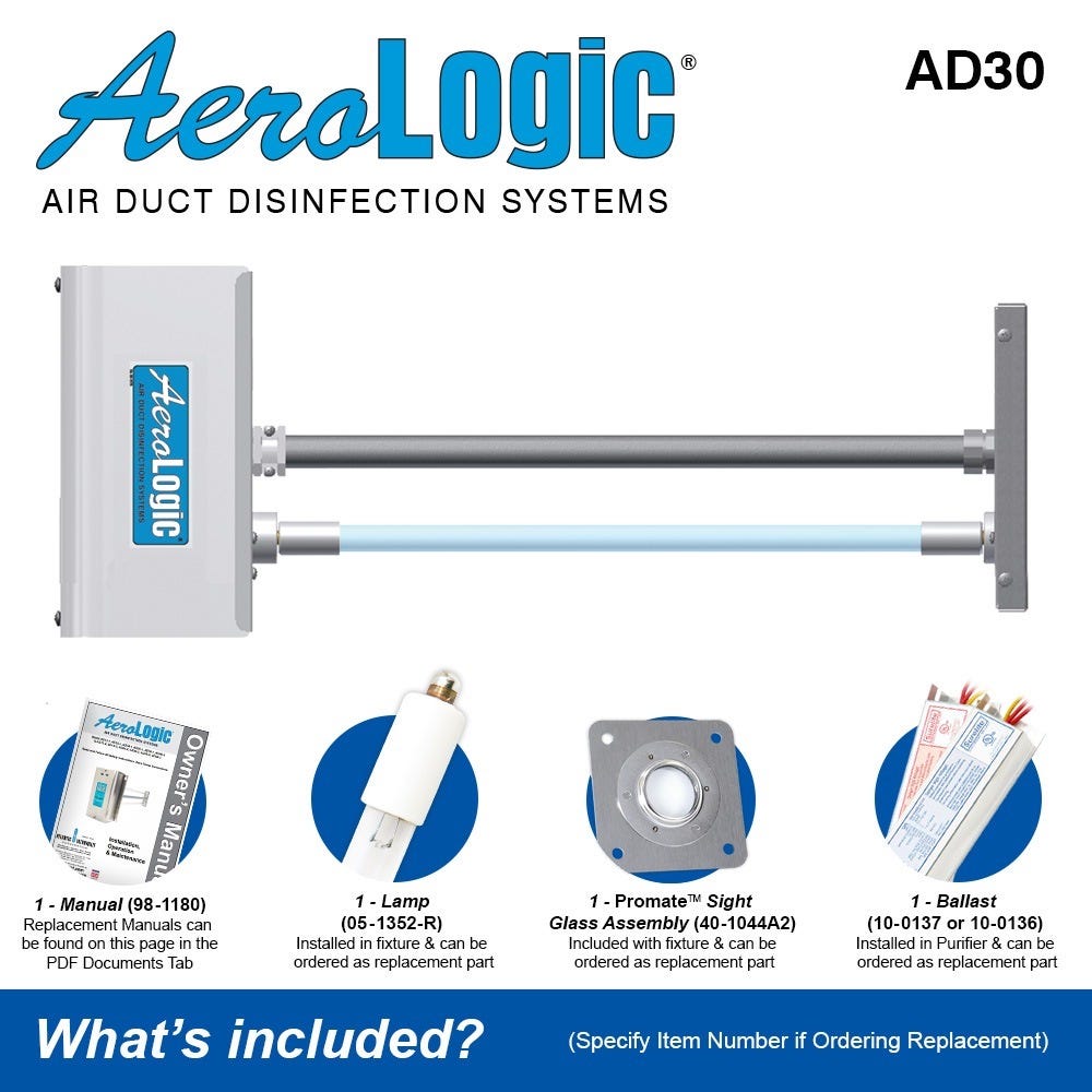 AeroLogic UV - C Air Duct Disinfection System - Two Lamps - US Water Systems