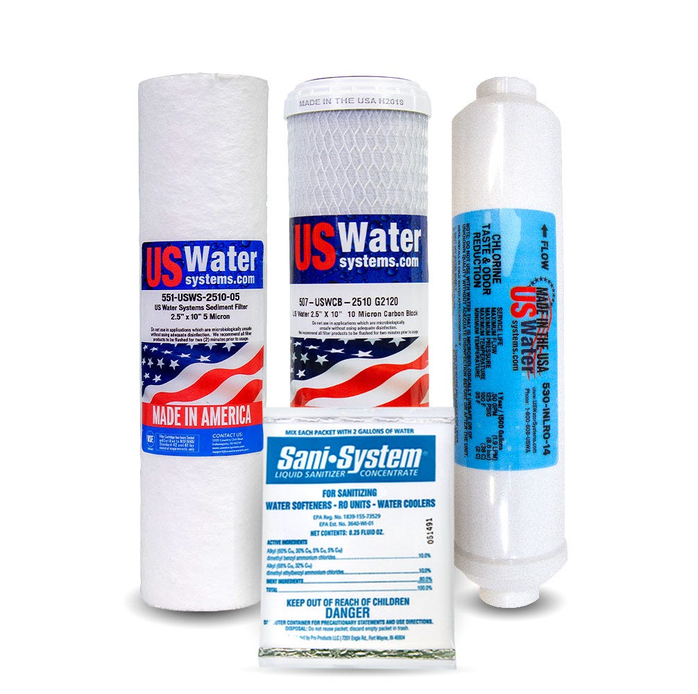 Made in USA 4-Stage Reverse Osmosis Filter Pack