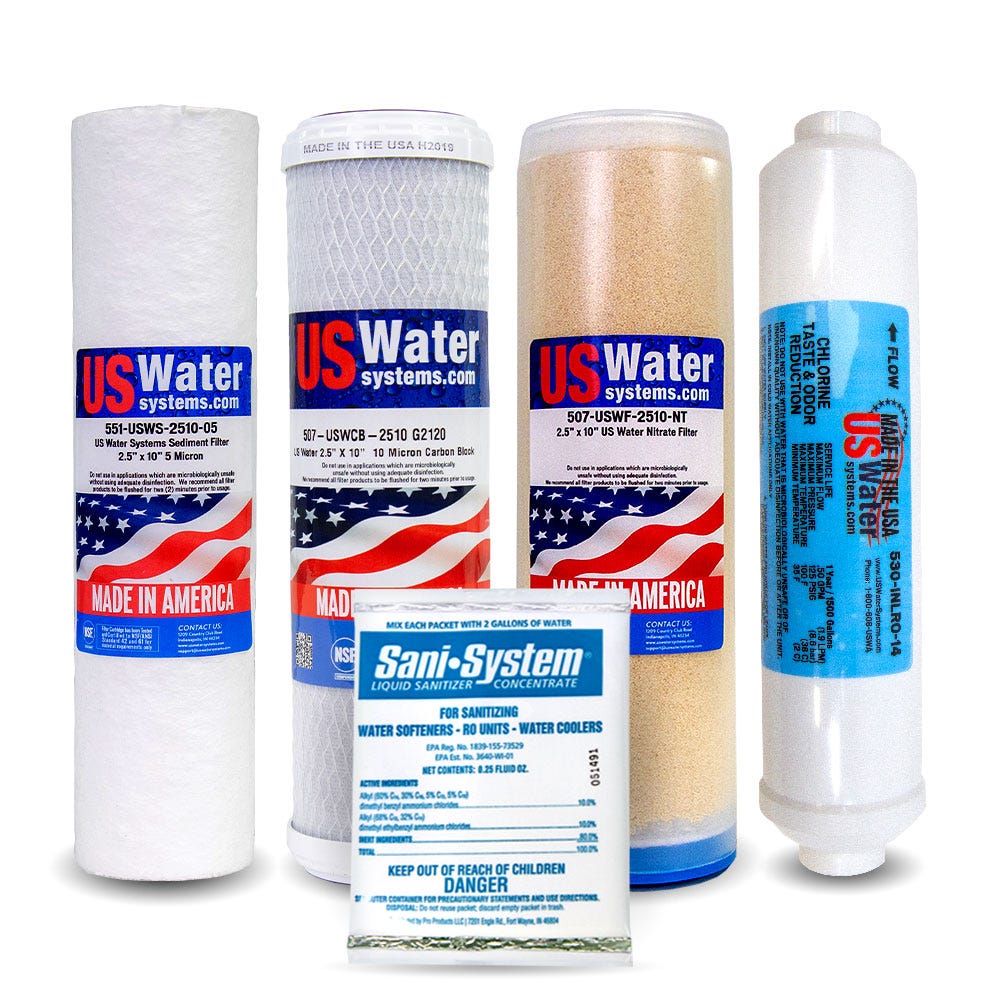 5-Stage USA Made Nitrate Reverse Osmosis Filter Pack | FP5N-USA