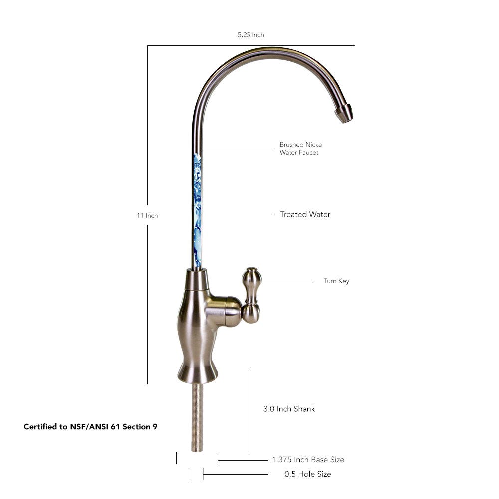 US Water Vase-Style Reverse Osmosis Faucet - Brushed Nickel